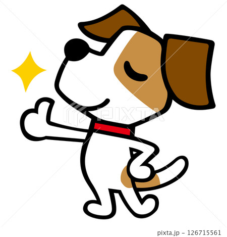 ジャックラッセルテリア犬キャラクター ドヤ顔でいいねポーズ ジャックラッセルテリア犬キャラクター ドヤ顔でいいねポーズ 126715561