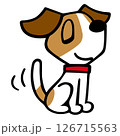 ジャックラッセルテリア犬キャラクター　おすわりポーズ 126715563
