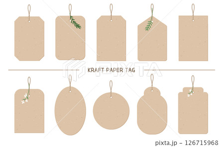 Kraft paper tag label set 126715968