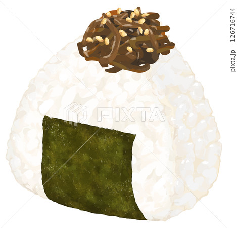 リアルな昆布おにぎりのイラスト リアルな昆布おにぎりのイラスト 126716744