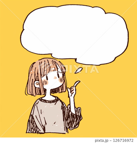 【フキダシ】女の子と吹き出し 126716972