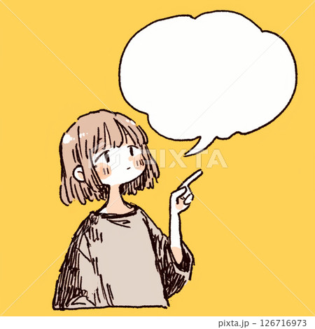 【フキダシ】女の子と吹き出し 126716973