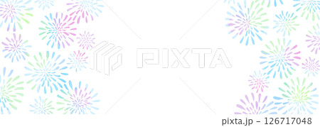 浴衣や手ぬぐいの柄のようなレトロな花火のイラスト 126717048