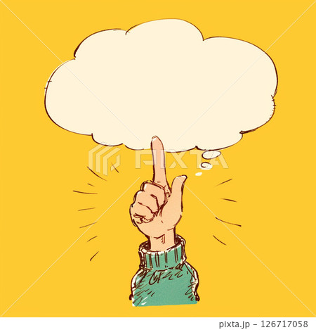 【フキダシ】提案する立てる人差し指と吹き出し 126717058