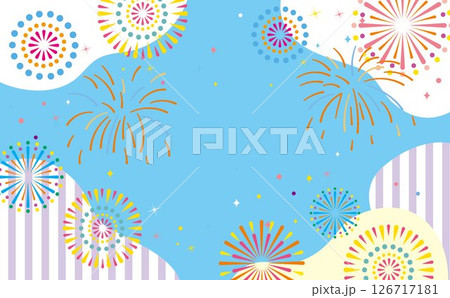 花火 提灯のある背景イラスト 花火 提灯のある背景イラスト 126717181