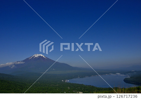 丹沢の鉄砲木ノ頭（明神山）山頂より望む初夏の頃の富士山　コピースペース 126717236