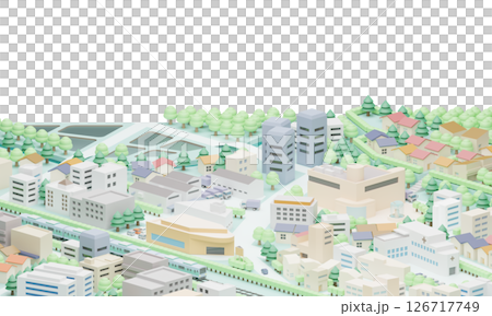 喚起日常生活的街景（透明背景） 126717749