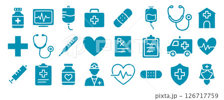 Healthcare hand drawn style icon symbol set. Medical Drawing icons collection. Hospital doctor logo pack. Vector illustration image. Isolated on white background. Healthcare hand drawn style icon symbol set. Medical Drawing icons collection. Hospital doctor logo pack. Vector illustration image. Isolated on white background. 126717759
