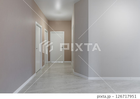 Modern minimalist hallway in contemporary apartment Modern minimalist hallway in contemporary apartment 126717951