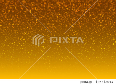Warm golden bokeh light gradient background with soft glowing particles and dark blue transition for 126718043