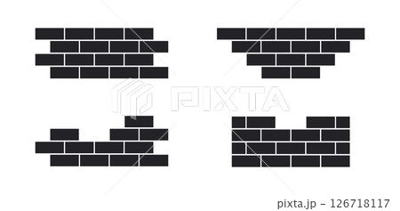 Brick wall build stack stonewall business house. Brick stone icon wall construction architecture Brick wall build stack stonewall business house. Brick stone icon wall construction architecture 126718117