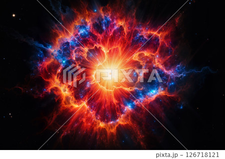超新星爆発のイメージ　AI生成画像 126718121