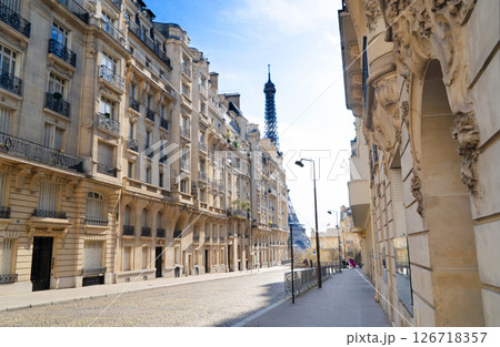 eiffel tour and Paris street eiffel tour and Paris street 126718357