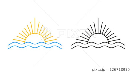 Sun and water logo, vector element 126718950