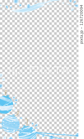 Watercolor water balloon frame_blue (splash x wave line) vertical Watercolor water balloon frame_blue (splash x wave line) vertical 126720094