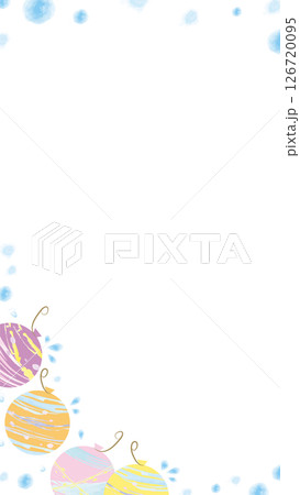 水彩の水風船フレーム_パステル（しぶき）縦 126720095