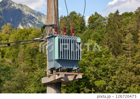 Electric line with transformer Electric line with transformer 126720473