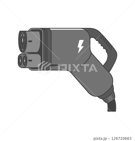 イラスト素材:EV充電プラグ・電気自動車の充電コネクター(欧州、EUR-COMBO CCS2) イラスト素材:EV充電プラグ・電気自動車の充電コネクター(欧州、EUR-COMBO CCS2) 126720665