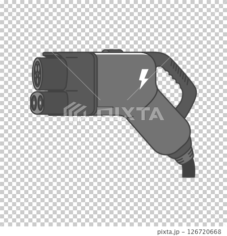 Stock Illustration: EV charging plug, electric vehicle charging connector (US, US-COMBO CCS1 standard) 126720668