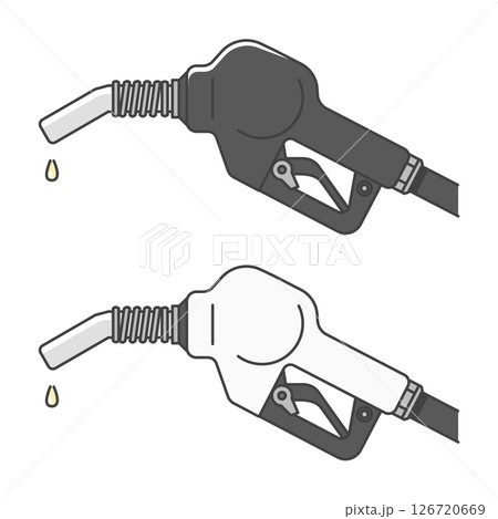 イラスト素材:ガソリン給油ノズル シンプル モノクロ イラスト素材:ガソリン給油ノズル シンプル モノクロ 126720669