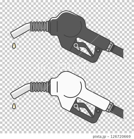 イラスト素材:ガソリン給油ノズル シンプル モノクロ イラスト素材:ガソリン給油ノズル シンプル モノクロ 126720669