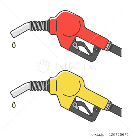 イラスト素材:ガソリン給油ノズル レギュラーガソリン&ハイオクガソリン (注意:国により色が異なる) 126720672