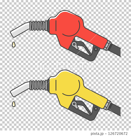 插圖資料：汽油加油嘴 普通汽油 & 高辛烷值汽油（註：顏色因國家而異） 126720672