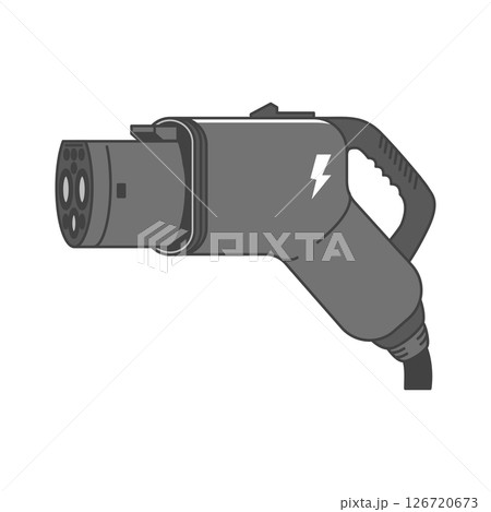 イラスト素材:EV充電プラグ・電気自動車の充電コネクター(中国、GB/T規格) 126720673