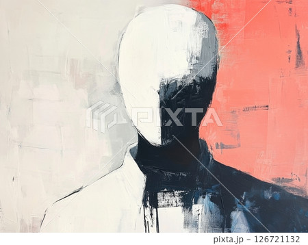 Faceless character in minimalist fashion with...のイラスト素材 [126721132] - PIXTA