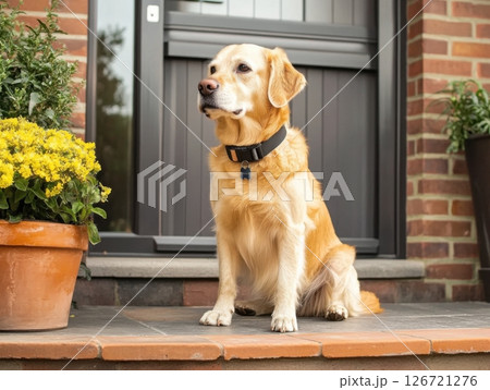 Electronic pet door using smart collar control for safe entry and exit of pets from house 126721276