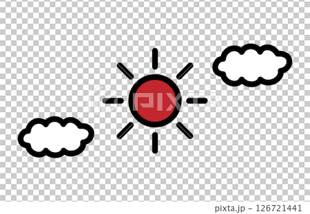 簡單的太陽和雲插畫 126721441