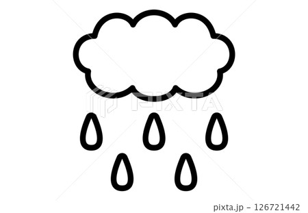 雲と雨のシンプルなイラスト 梅雨 雲と雨のシンプルなイラスト 梅雨 126721442