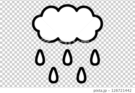雲と雨のシンプルなイラスト 梅雨 雲と雨のシンプルなイラスト 梅雨 126721442