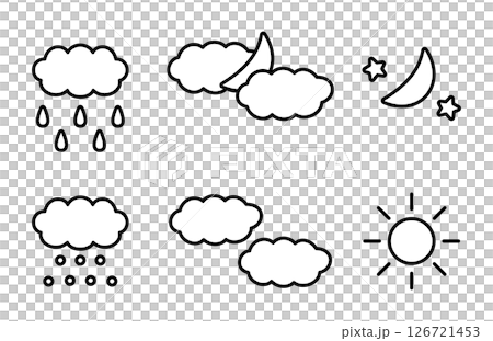 シンプルでかわいい天気のアイコンセット 126721453