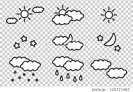 シンプルでかわいい天気のアイコンセット 126721463