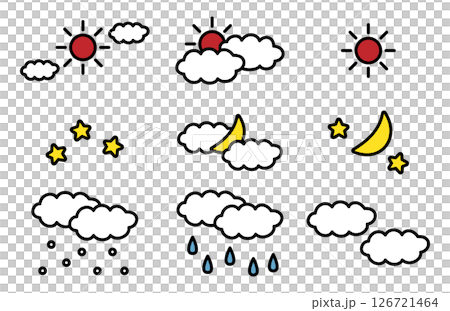 Simple and cute weather icon set 126721464