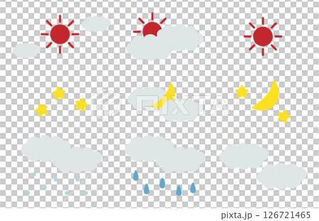 シンプルでかわいい天気のアイコンセット 126721465