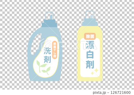 Vector illustration of a bottle of detergent for indoor drying and disinfectant bleach 126721600