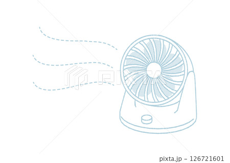 風が出ているサーキュレーターのベクターイラスト 風が出ているサーキュレーターのベクターイラスト 126721601