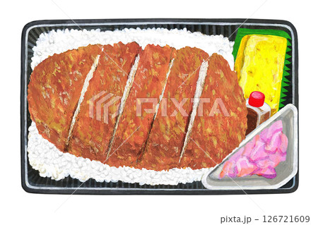 とんかつ弁当のイラスト とんかつ弁当のイラスト 126721609