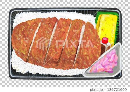 とんかつ弁当のイラスト とんかつ弁当のイラスト 126721609
