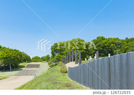 春の多賀城碑　多賀城南門 126722035