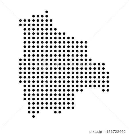 Bolivia country dotted map. Black spot pixel illustration isolated on white background. Vector circle mosaic. 126722462