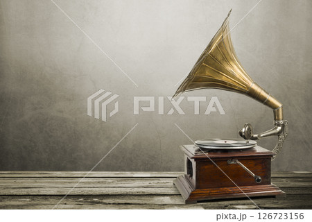 Old gramophone Old gramophone 126723156