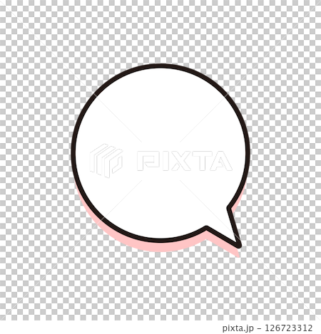 シンプルな丸い影付きの吹き出し（ピンク） 126723312
