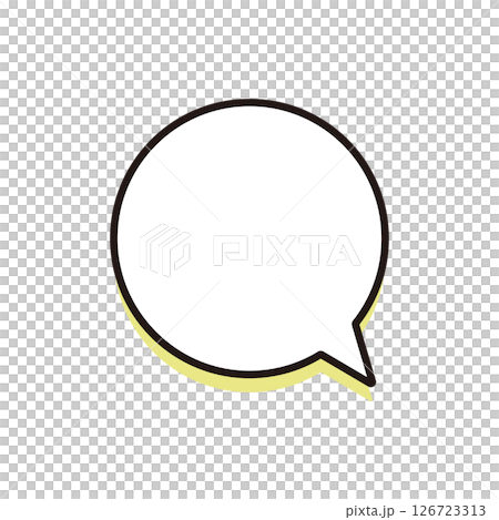 シンプルな丸い影付きの吹き出し（イエロー） 126723313