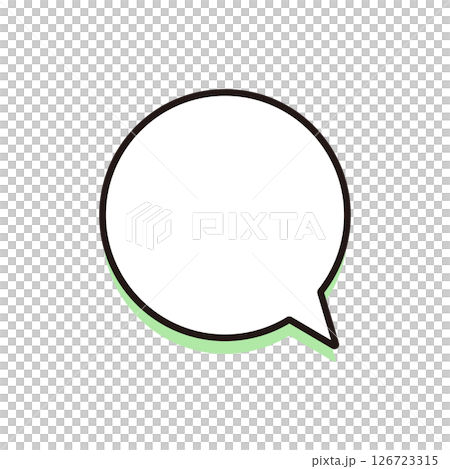 シンプルな丸い影付きの吹き出し（グリーン） 126723315
