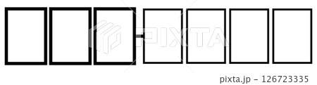 日本のハガキの郵便番号の枠のイラスト、黒 日本のハガキの郵便番号の枠のイラスト、黒 126723335