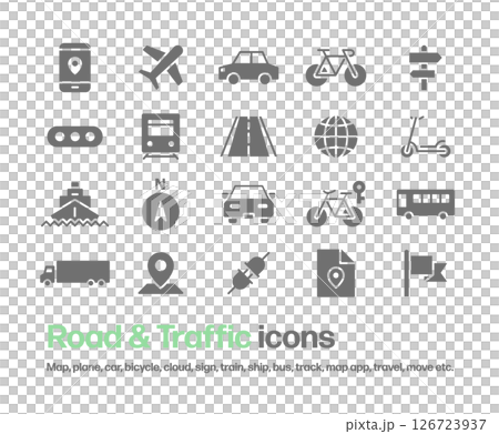 交通、旅行、交通、汽車、飛機、火車等圖示集。 交通、旅行、交通、汽車、飛機、火車等圖示集。 126723937