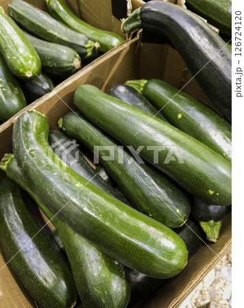 Zucchini at a market 126724120
